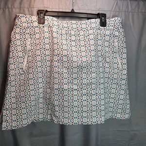 Ruby Rd Athletic Skort Size 16W Geometric Zipped Pockets Athleisure Tennis